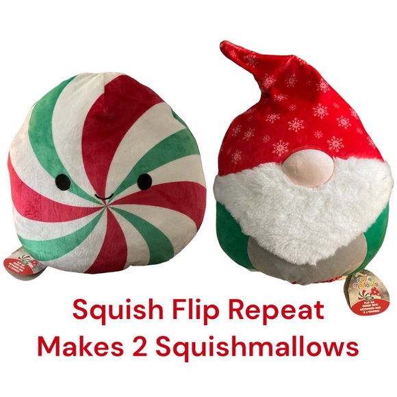 Squishmallows Holiday Flip Gnome and Peppermint Plush - Picture 1 of 8